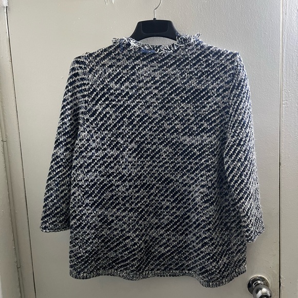 Mango brand Black,White and blue Tweed Sweater - Picture 2 of 6